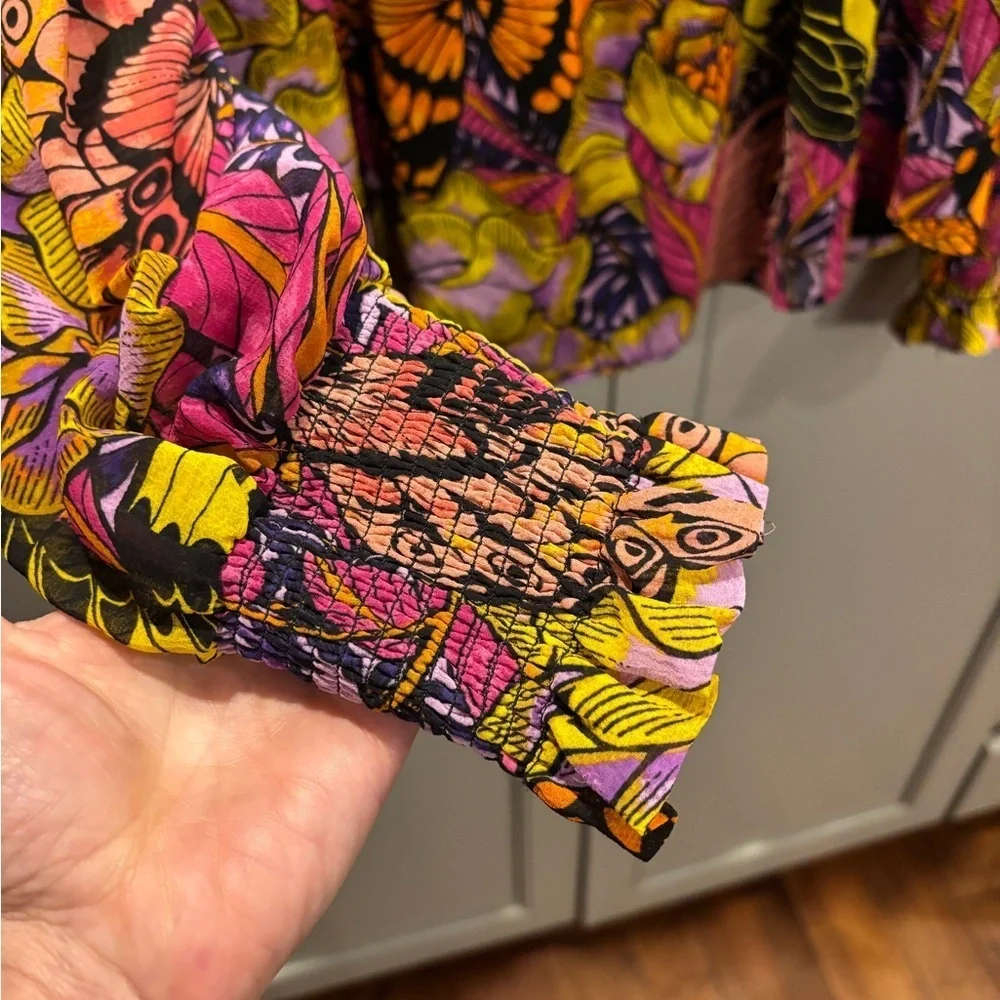 Anthropologie Alexandra Farmer Puff-Sleeved Blouse sz S - Picture 4 of 7